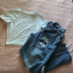 💚3 for 10💚 White Cropped Tee